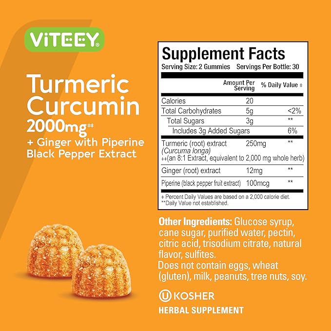 Turmeric Gummies with Turmeric Curcumin 2000mg,