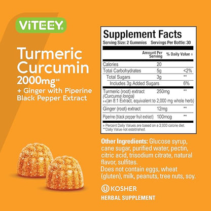 Turmeric Gummies with Turmeric Curcumin 2000mg,