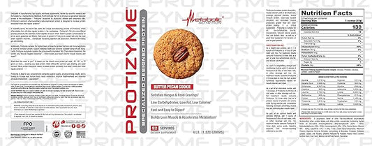 Metabolic Nutrition, Protizyme, 100% Whey Protein 24 Essential 4 Pound (52 ser)