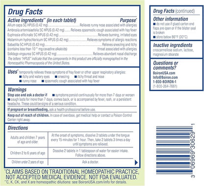 Boiron AllergyCalm Tablets for Relief from 120 Count