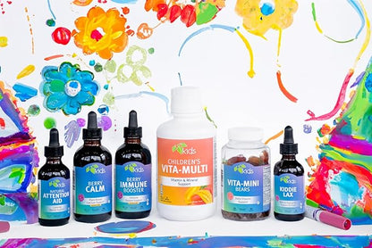 Mountain Meadow Herbs Children's Vita-Multi: Blended Vitamin & Mineral Supplement - Fast Absorbing Liquid Kids Vitamins with Fruits, Greens, and Eye-Protecting Lutein (16 oz.)
