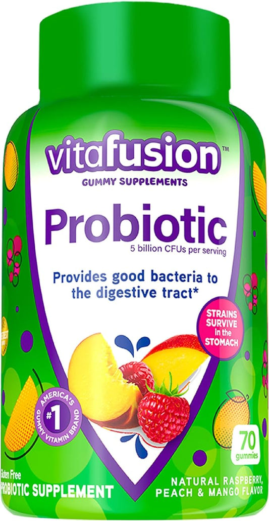 Vitafusion Probiotic Gummy Supplements, 70 Count 60ct Bundle