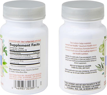 Quantum Health See Lutein+, Lutein & 30 Softgels, 30-Day Supply