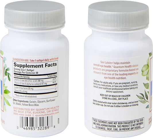 Quantum Health See Lutein+, Lutein & 30 Softgels, 30-Day Supply