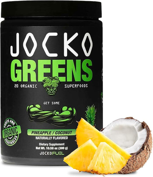 Jocko Fuel Daily Greens Powder - Premium Organic Greens Superfood Powder for Gut Health, Digestion, Bloating, Immune Support with Spirulina, Chlorella, Digestive Enzymes, & Probiotics - 30 Servings