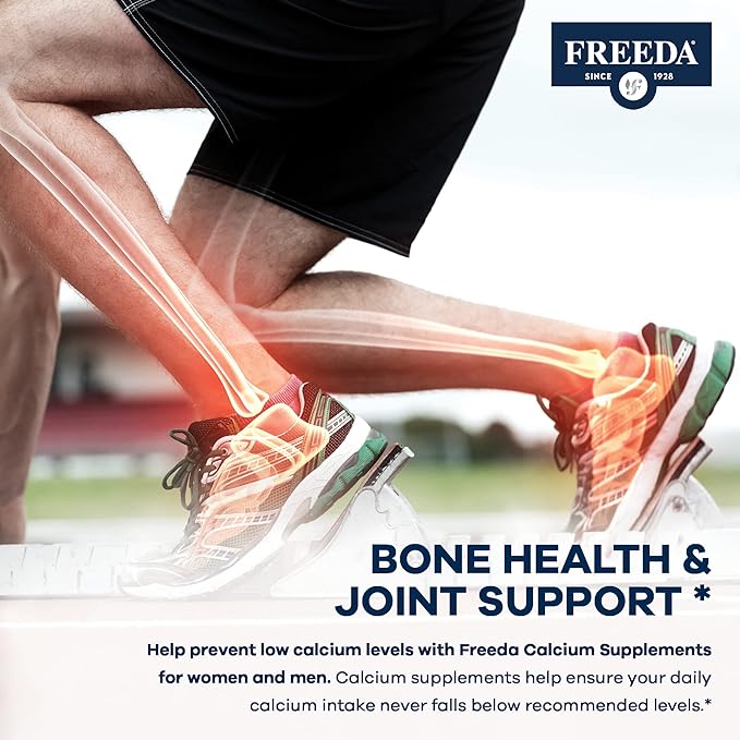 Freeda Calcium Gluconate - Kosher Vegan Calcium Supplement for Women & Men - Easy to Digest - Bone Health Supplement & Joint Support - Pure Calcium Supplement Without Vitamin D (100 Capsules)