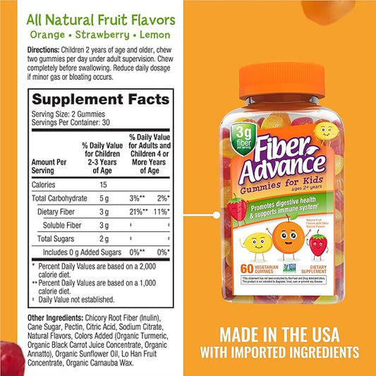 Fiber Advance Gummies 100% Plant 3-Pack)