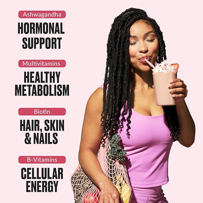 VitaHustle ONE - Superfood Meal Replacement Powder, Plant Based Protein Shake Powder, Vegan. 86 Superfoods, Vitamins, & Minerals, Ashwagandha, Adaptogens. Founded by Kevin Hart. (Strawberry 2-Pack)