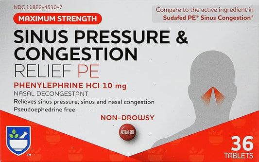 Rite Aid Sinus Pressure and Congestion 10mg - 36 Tablets