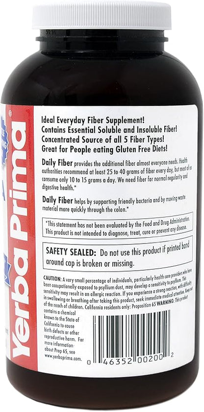 Yerba Prima Daily Fiber Formula Powder 12 oz 2) -