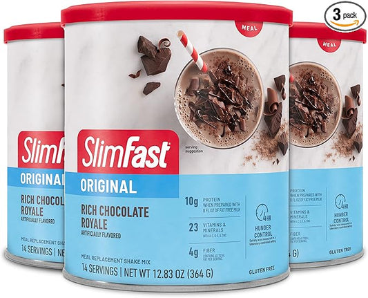SlimFast Meal Replacement Powder, Original Rich 10g of 14 Servings 3) (Packaging