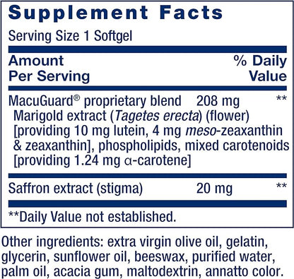 Life Extension MacuGuard Eye Health Supplement 500mg - 60 Softgels 100 Vegetarian