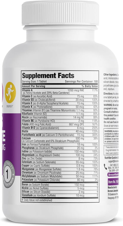 Bronson ONE Daily Women’s Complete Multivitamin 180 Tablets