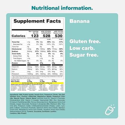 Keto Chow Banana | Keto Meal Replacement Shake | Nutritionally Complete | Low Carb | Delicious Easy Meal Substitute | You Choose The Fat | 21 Meal Bulk Pack
