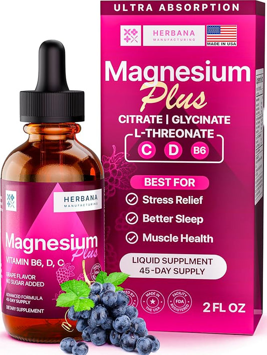 Magnesium Plus Grape Flavor 2 fl B6, D, 100% Absorption 45-Day Supply
