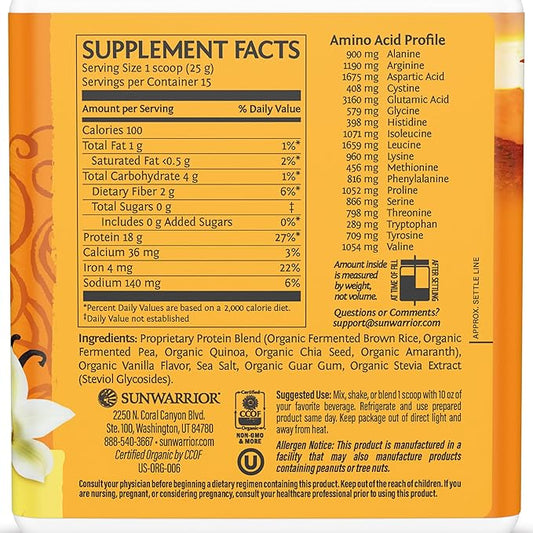 Vegan Organic Protein Powder Plant-based 5 Superfood 15 Servings