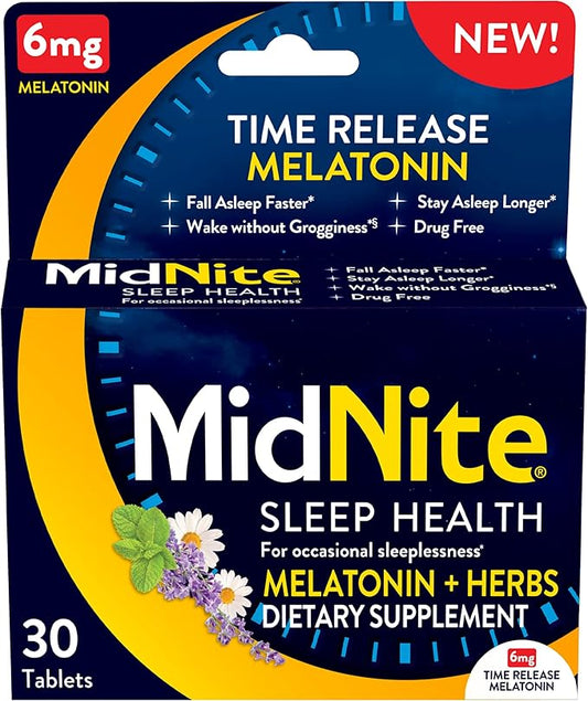 MidNite Time Release 6mg Melatonin 30 1.5mg Melatonin 30 Cherry