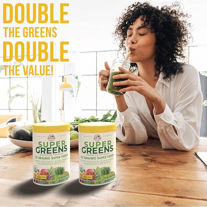 COUNTRY FARMS Super Greens Apple Banana 40 Servings, 2 Pack