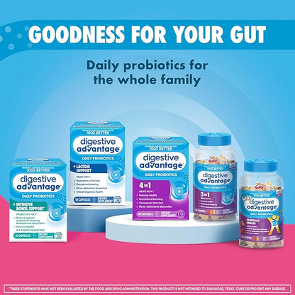 Digestive Advantage Gas Defense, Daily Probiotics for Women & Men Digestive Health with 5 Digestive Enzymes, Supports Gut Health & Stops Gas Before Start, with Immune Support, 32 Capsules