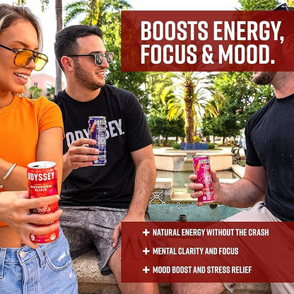 Odyssey Elixir Sparkling Adaptogen Drink, Low 12 Fl 12 Pack