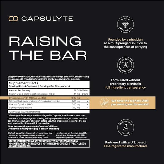 Pregame | Prevent Feeling Awful After Drinking | Alcohol Aid and Liver Health | with Dihydromyricetin DHM, N-Acetyl Cysteine NAC, Milk Thistle | Box of 14 Packets (56 Capsules)
