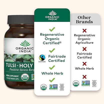 Organic India Tulsi Holy Basil Capsules 180 Capsules