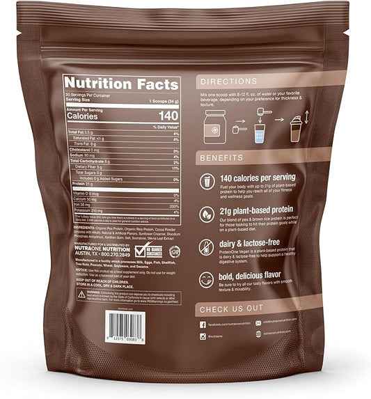 NutraOne ProteinOne Vegan Plant-Based Protein Powder