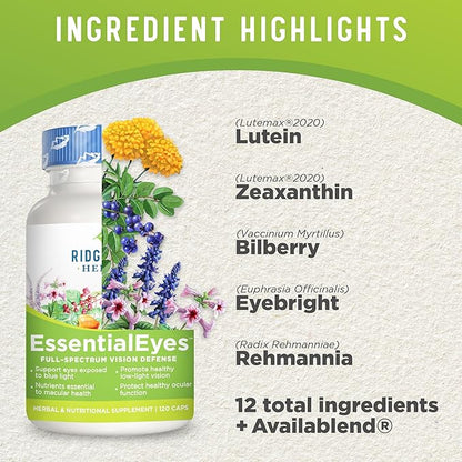 Ridgecrest Herbals EssentialEyes, Natural Eye Vitamin (120 Vegan 30 Serv)