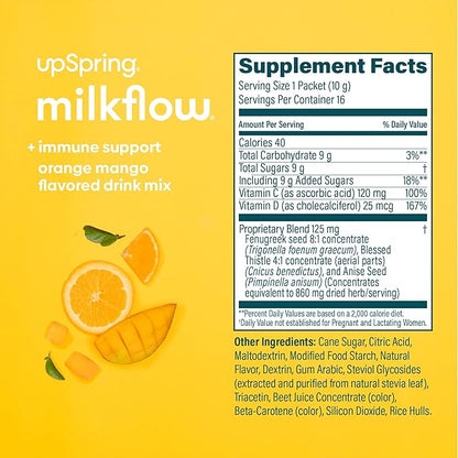 UpSpring Milkflow Immune Support Breastfeeding Supplement 16 Drink
