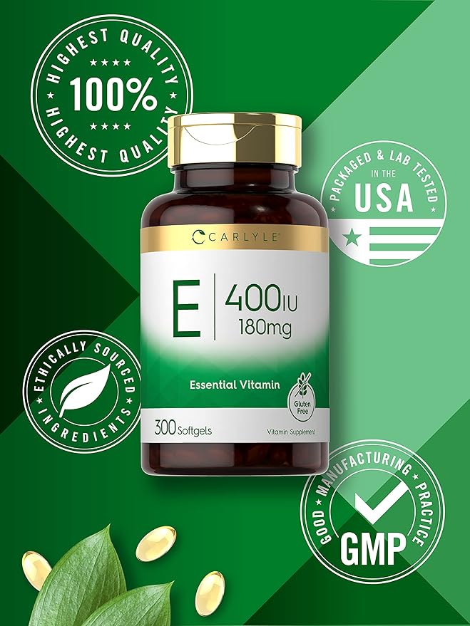Carlyle Vitamin E Softgel Capsules 400 IU 180mg | 300 Count