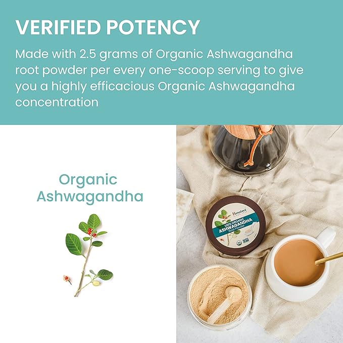 Himalaya 100% USDA Certified Organic Ashwagandha 4 Oz, 45 Day