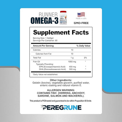 Runner Multivitamin, Omega-3 Fish Oil, Joint Supplement (1 Month - 60 Tablets, 60 Softgels, 90 Capsules)
