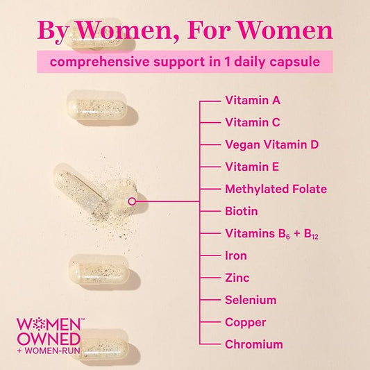Pink Stork Women's Multivitamin 19 Vitamins B6, B12 B12 & 30 Capsules