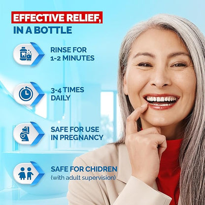 Hyaluronic Acid Mouthrinse (150 ml), Oral Care Solution for Gum Health, Reduces Discomfort & Promotes Healing, Relieves Gum Recession & Gingivitis, No Alcohol or SLS, Vegan & Kosher