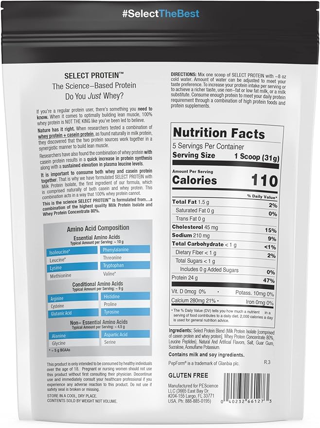 PEScience Select Low Carb Protein Powder, 5 Serving,