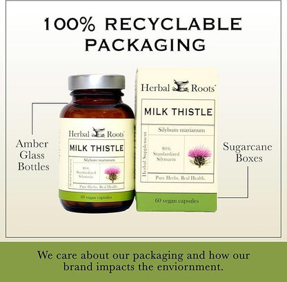Herbal Roots Milk Thistle Capsules 80% Silymarin