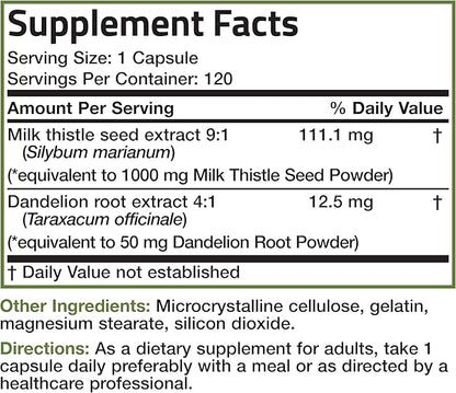 Bronson Milk Thistle Silymarin Marianum & 120 Capsules