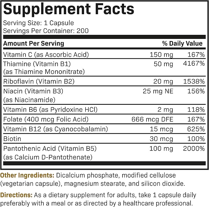 Futurebiotics Vitamin B Complex with Vitamin 200 Vegetarian