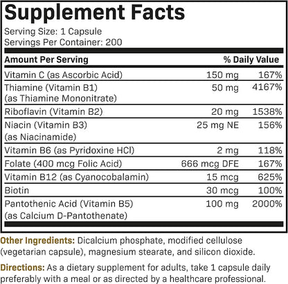 Futurebiotics Vitamin B Complex with Vitamin 200 Vegetarian