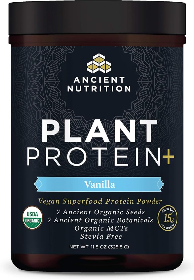 Ancient Nutrition Organic Plant Protein +, 11.5 oz