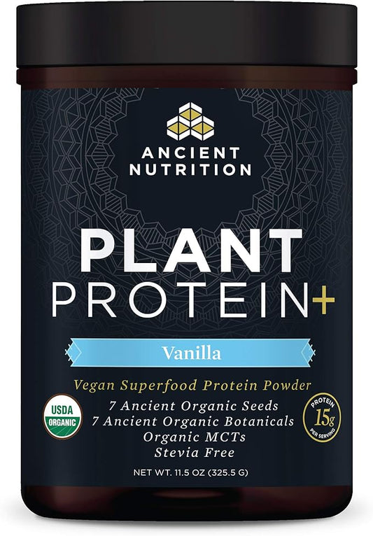 Ancient Nutrition Organic Plant Protein +, 11.5 oz