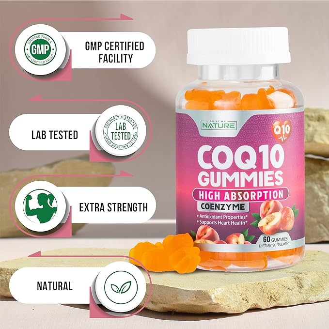 CoQ10 100mg Gummies, High Absorption Coenzyme Q10 Gummy, 60 Count 1 Month
