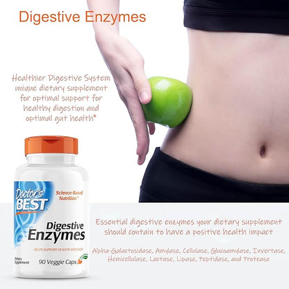 Doctor's Best Digestive Enzymes, Support Healthy Digestion, Optimal Intestinal Health, Non-GMO, Vegetarian 90VC