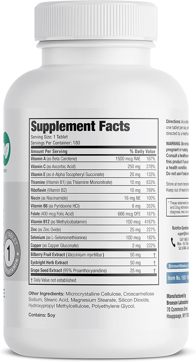 Bronson ONE Daily Vision Complete Eye 180 Tablets