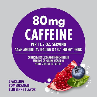 V8 +Energy Sparkling Pomegranate Blueberry Juice Energy Drink, 11.5 fl oz Can (24 Pack)