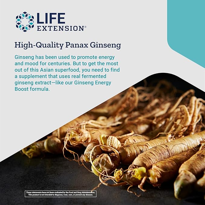 Life Extension Ginseng Energy Boost, Fermented 30 Capsules
