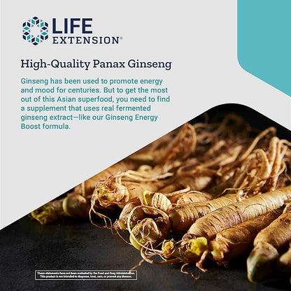 Life Extension Ginseng Energy Boost, Fermented 30 Capsules