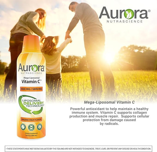 Aurora Nutrascience, Mega-Liposomal Vitamin C, 3,000 16 oz (480 mL)