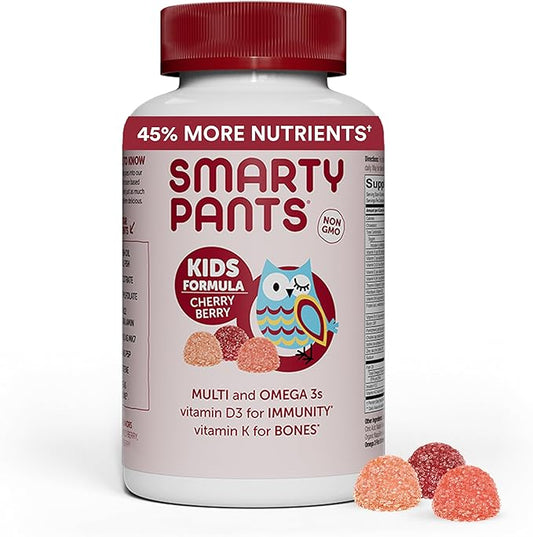 SmartyPants Kids Multivitamin Gummies: Omega 3 D3, C, B12, B6, B6, Vitamin 120 Count (30 Day